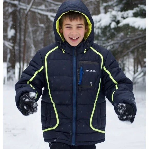 KIDS PUFFER JACKET COAT F.O.G. BY LONDON FOG Large 14/16 lightweight outer READ - Picture 1 of 15